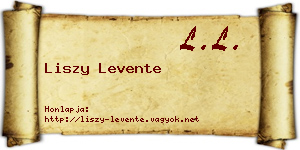 Liszy Levente névjegykártya